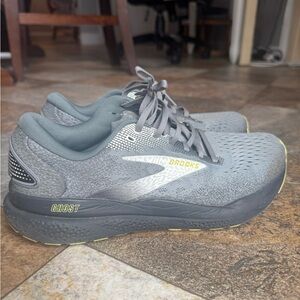 Brooks Ghost Running Shoes - Gray with Lime Accents